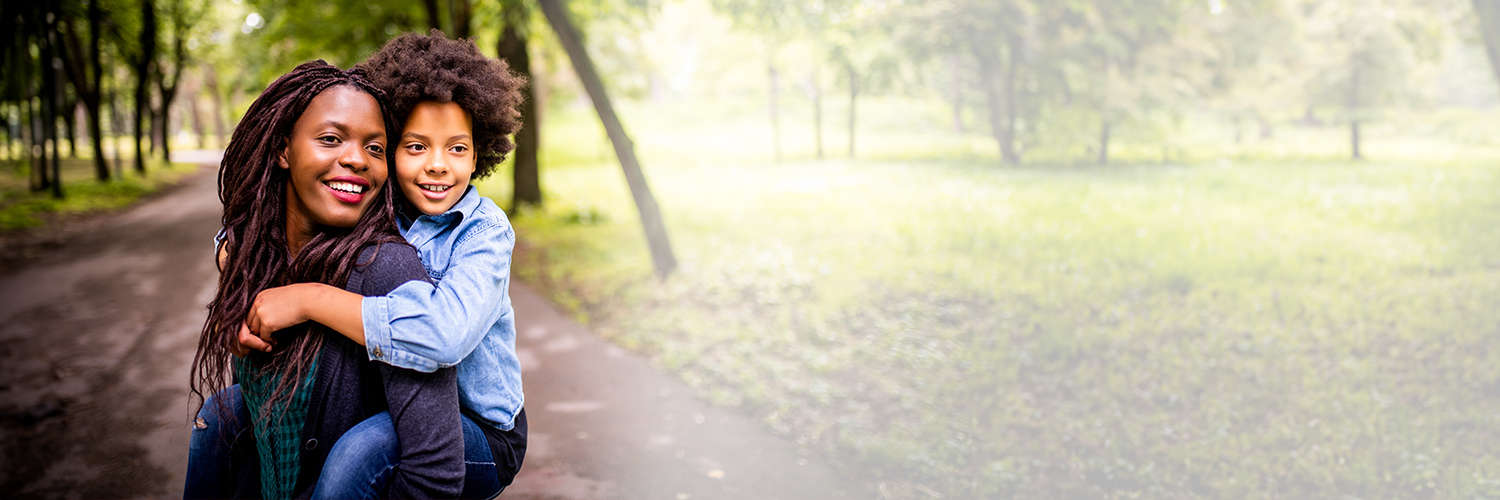 Mother and child in the park.